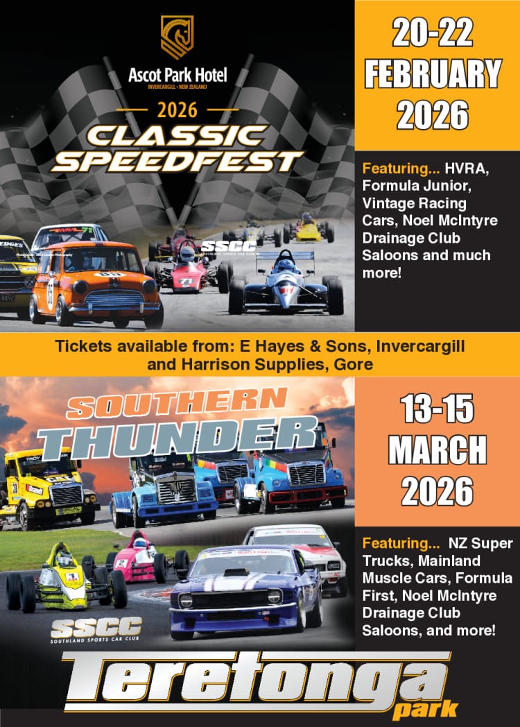 Terratonga Track 🏁🔥 SAVE THE DATES – Teretonga Park 2026! 🔥🏁