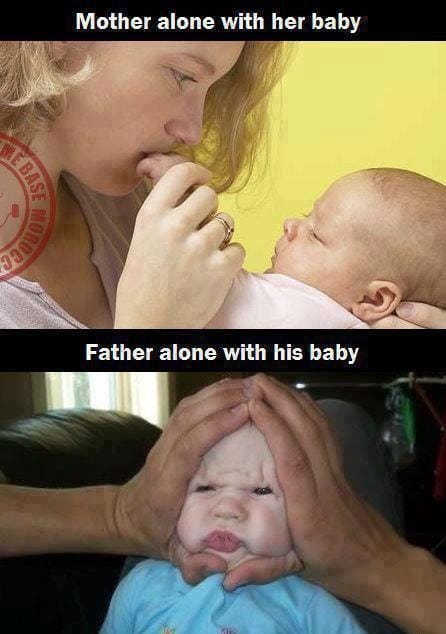 moher-father alone baby