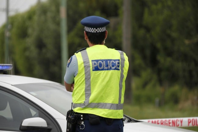 Police at Grey's Road where a body is believed to have been found in a car, Christchurch, New Zealand, Friday, January 6, 2012. Credit:SNPA / Pam Johnson