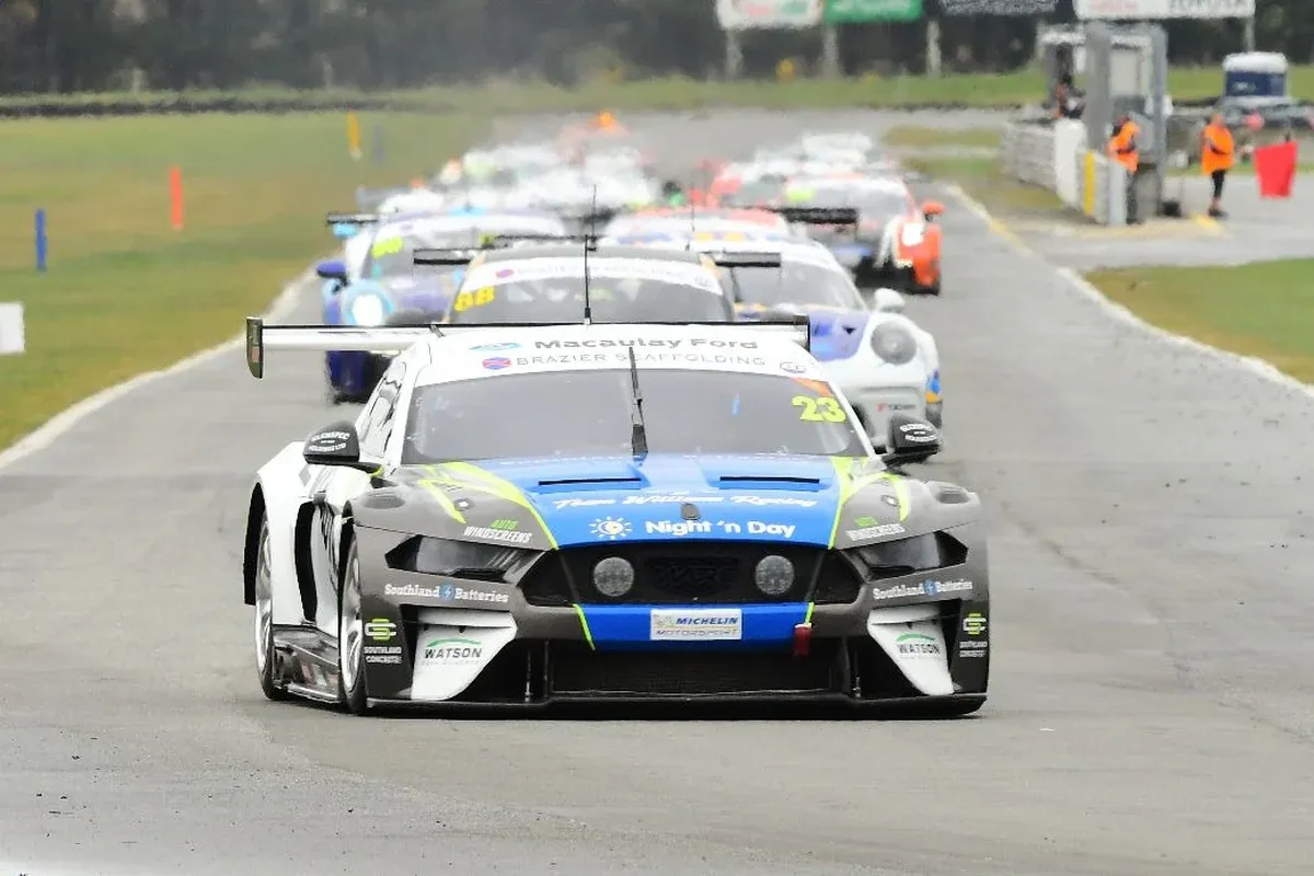 Jordan Michels of Invercargill, current leader of Class 1 in the South Island Endurance Series One Hour class with his Ford Mustang at last year’s event.