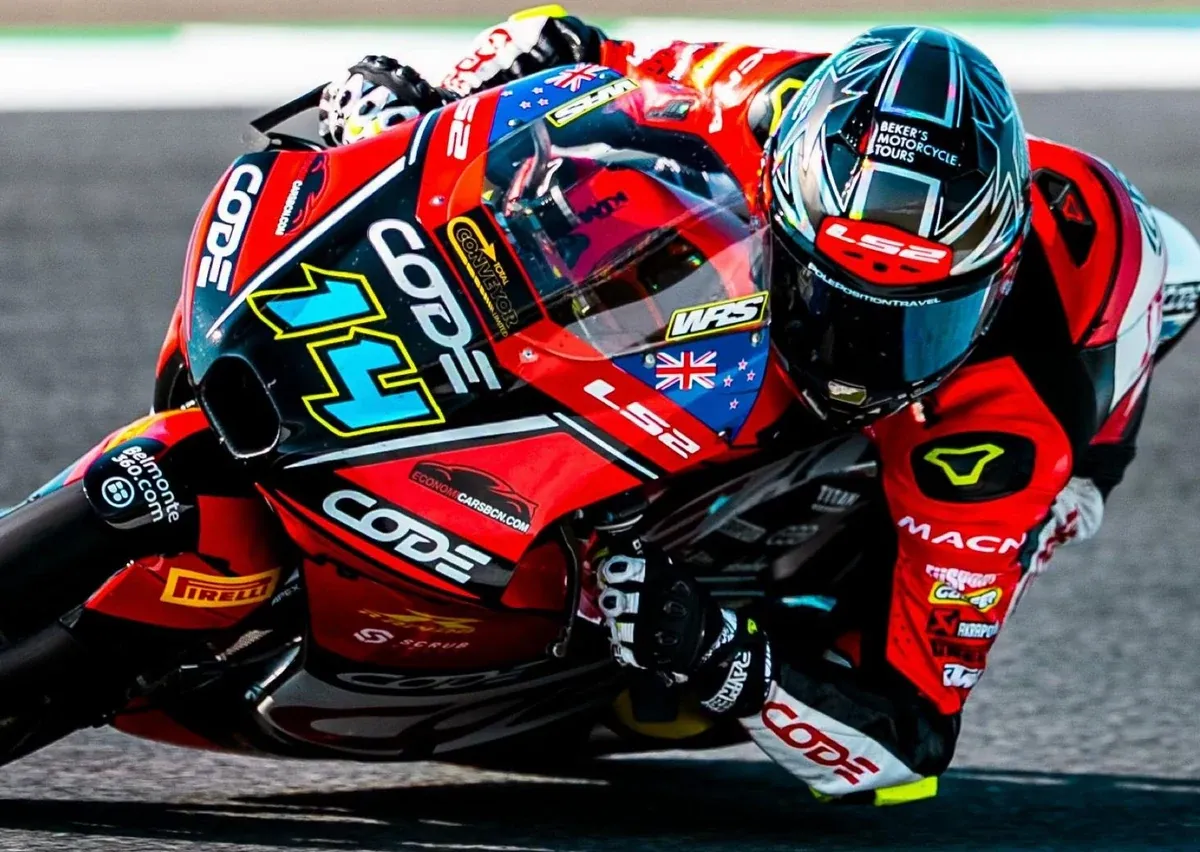 Southland motorcycle racer Cormac Buchanan in action in the Moto3 World Championship.