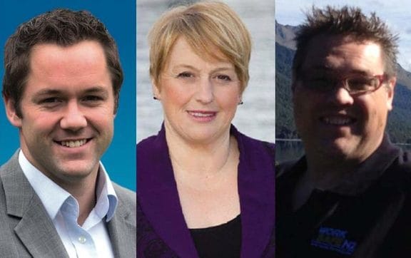 The new Clutha-Southland candidates: (from left) Hamish Walker, Vanessa van Uden and Nick Perham.