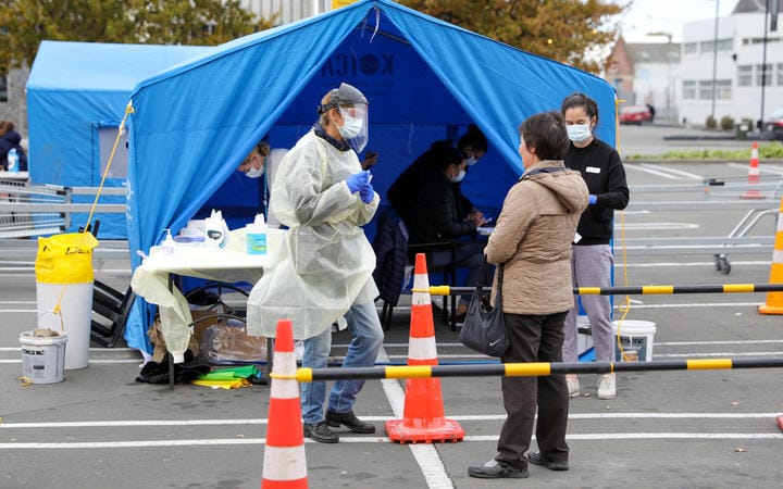 Christchurch's mobile testing station for Covid-19 coronavirus at Pak n Save on Moorhouse Ave.