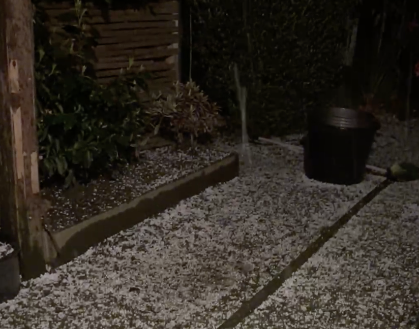 Watch: Short Hail Storm Thursday Night