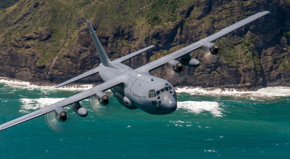 Farewell Flypast For RNZAF C-130H Hercules Over Southland