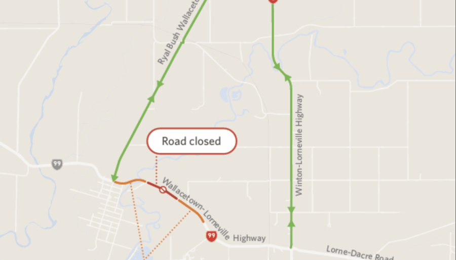 Full/Partial Closures On SH99/Wallacetown-Lorneville Highway