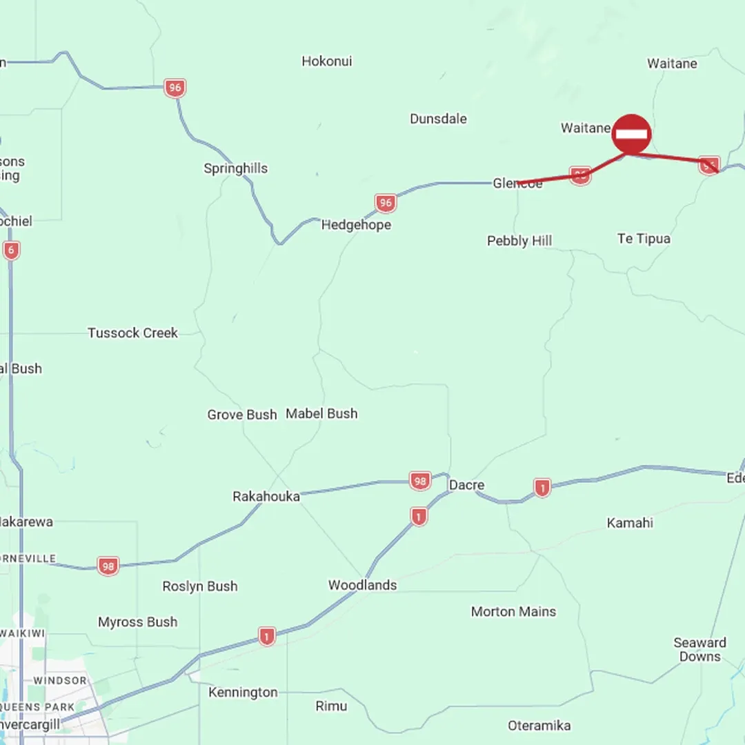 SH96 Closed After Truck Crash Near Waitane