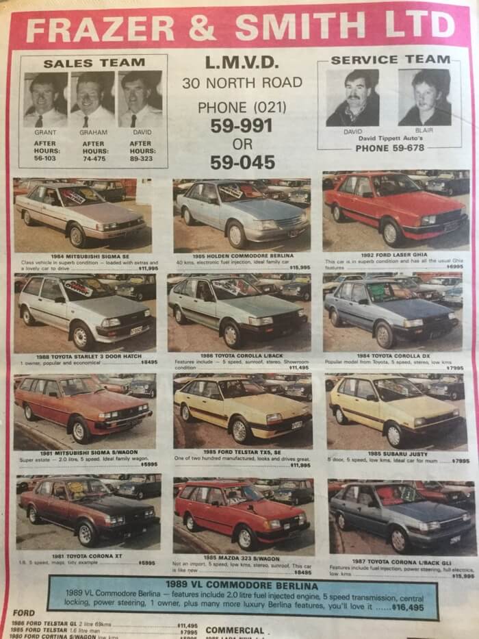 Old Invercargill Flashback – 1980’s Car Sales Adverts