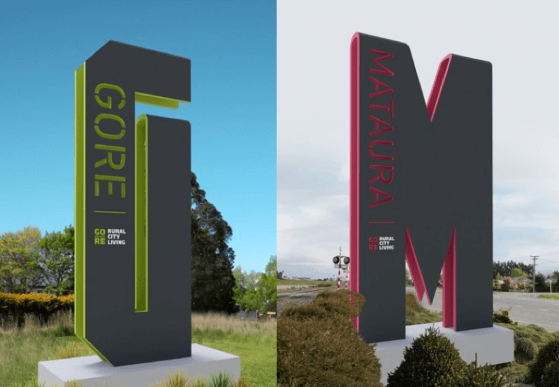 Exciting Modern Entrance Signs For Gore and Mataura