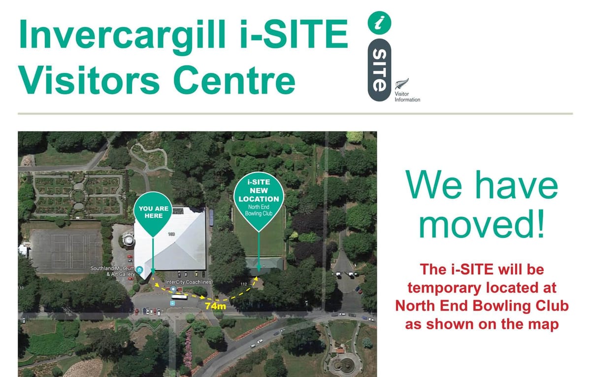 The Invercargill i-SITE Has Moved Next Door To The Northend Bowling Club