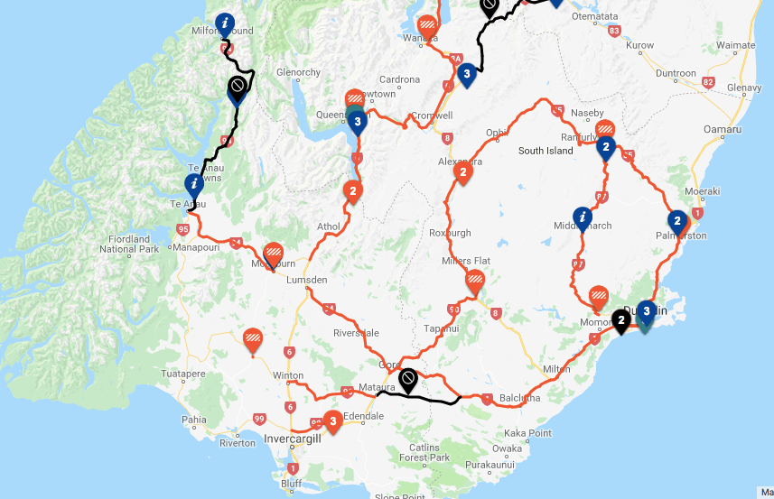 Southland/Otago Road Warnings Wednesday 6th June