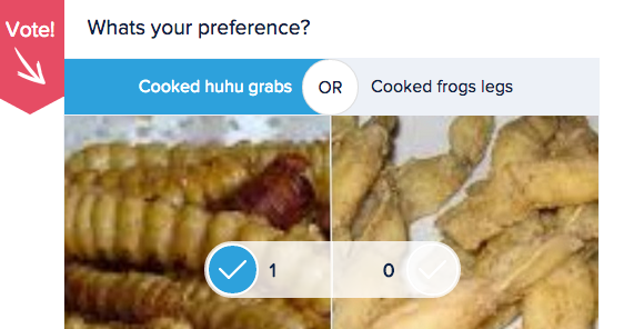 Poll: Cooked Huhu Grabs or Cooked Frogs Legs?