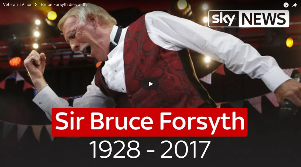 Veteran TV Host Sir Bruce Forsyth Dies at 89