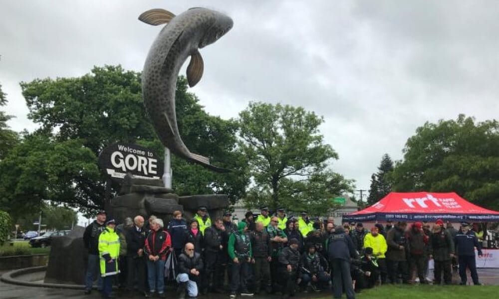 Gore Police Welcome White Ribbon Riders to Southland