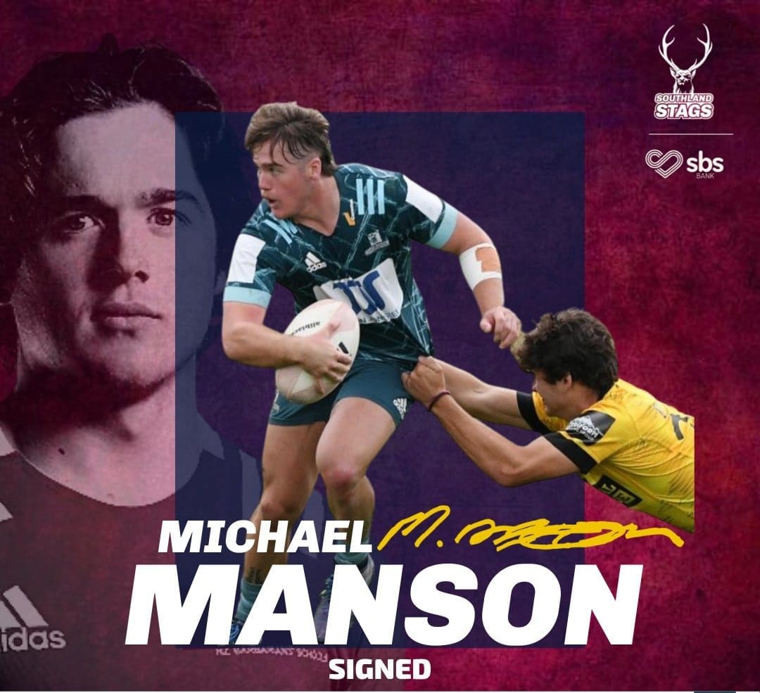 SBS Bank Southland Stags Sign Michael Manson