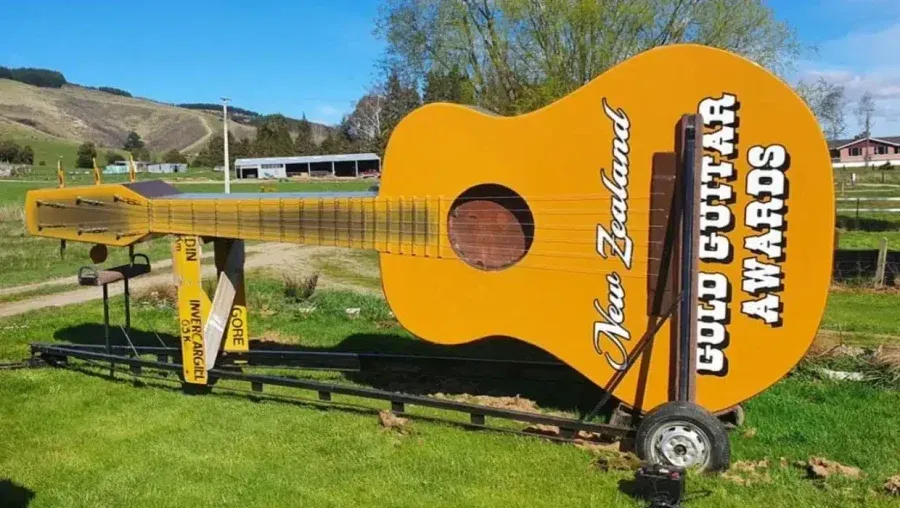 Iconic Gore Gold Guitar Statue Seeks New Owner on Trade Me