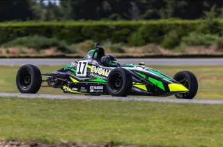 Nixon Cripps of Edendale in Southland in action in his Spectrum 015 at his home circuit - Teretonga Park.