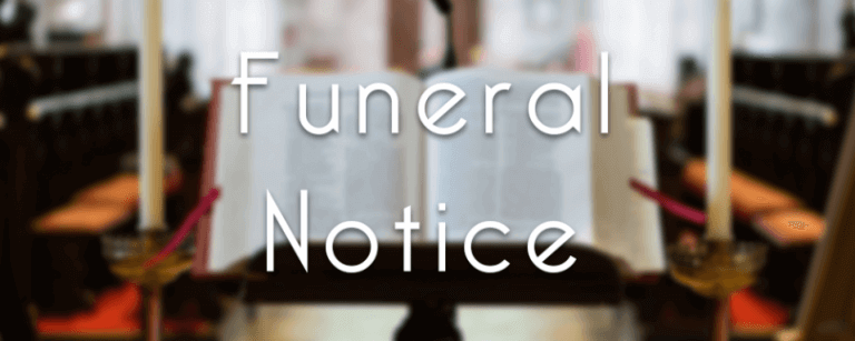 Funeral Notices – Monday 11th November