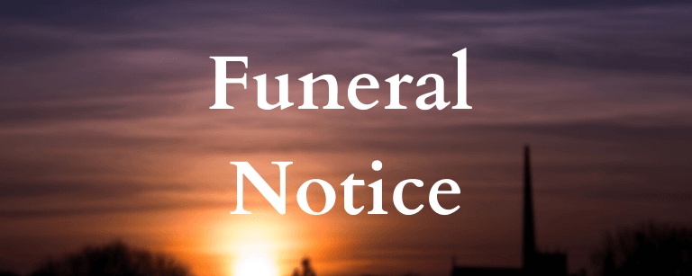 Funeral Notices – Saturday 28th December