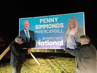 Simmonds Gears Up for Invercargill Rally, Unveils National Party Billboard