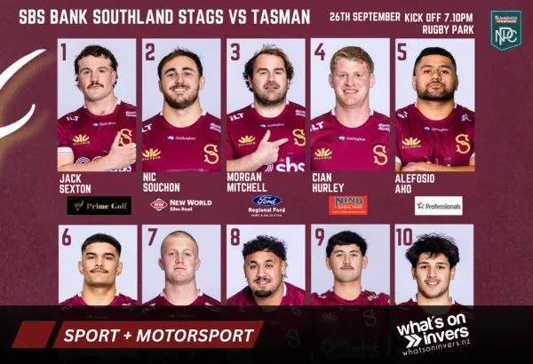 Southland Stags Named To Play Tasman At Rugby Park On Friday