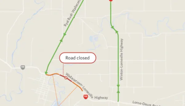 Full/Partial Closures On SH99/Wallacetown-Lorneville Road