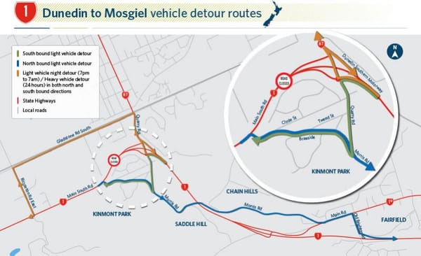 Dunedin’s Southern Motorway Upgrade: Expect Detours + Delays