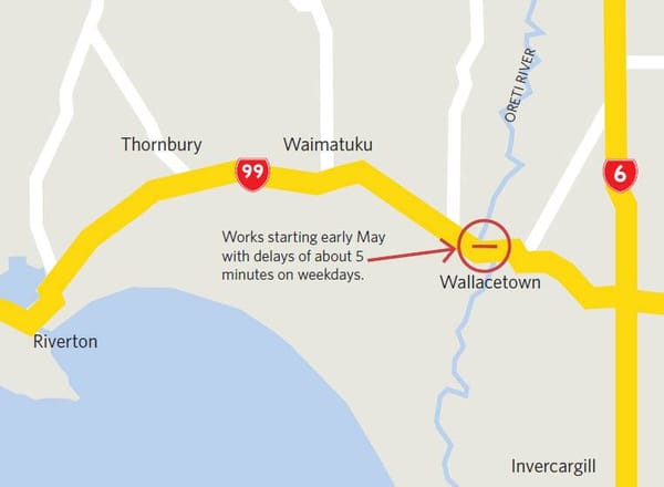 Oreti Bridge Near Wallacetown Work From May – August