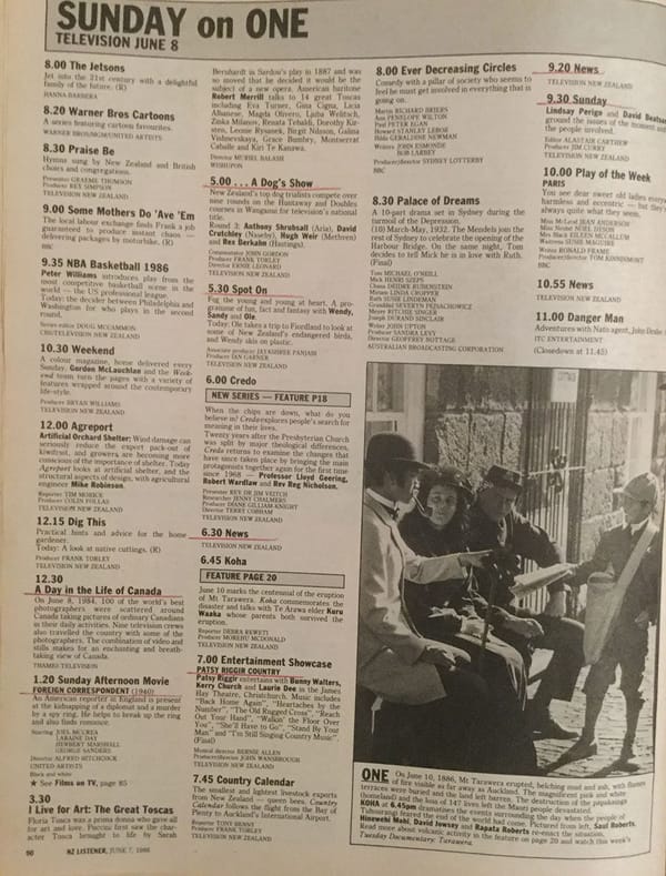 Windback: 1986 Listener Part #1 TV One Listings