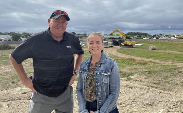 The Hawthorndale Care Village Charitable Trust working group member Paddy O’Brien with Helen Robinson, project manager. Photo