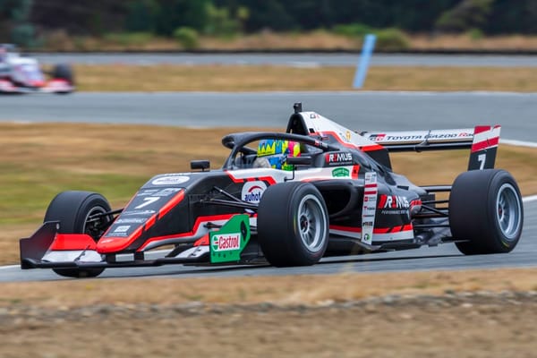 Austrian Charlie Wurz on his way to victory in the opening race of Round 2 of the Castrol Toyota Formula Regional Oceania Cha