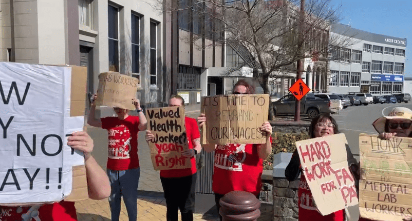 Lab Workers Continue To Protest Fair Pay